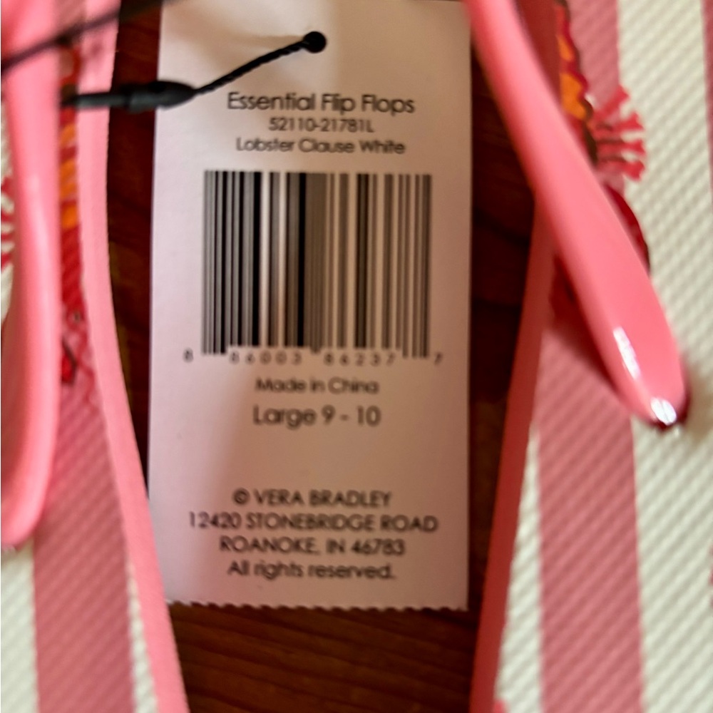 Vera Bradley Lobster Striped Flip Flops - Picture 7 of 8
